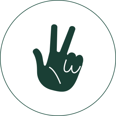 Hi! People peace sign logo